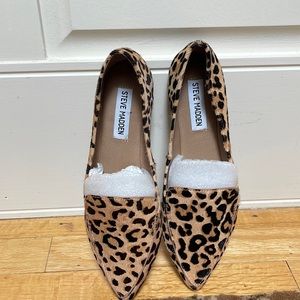Steve Madden Leopard Cow hide Feather Flat